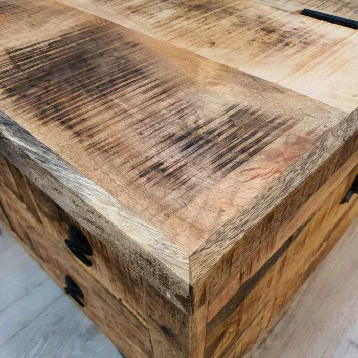 [Mango Trees] "Talkook" Mango Wood Coffee Table Rough Finish 70 cm