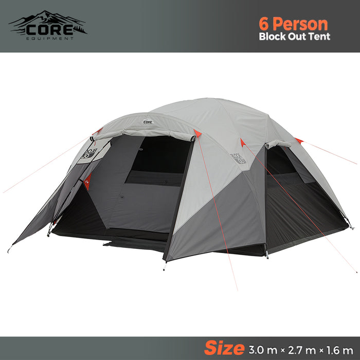 CORE 6 Person Block Out Tent Blocks Sunlight Good Sleep 3x2.7x1.6m