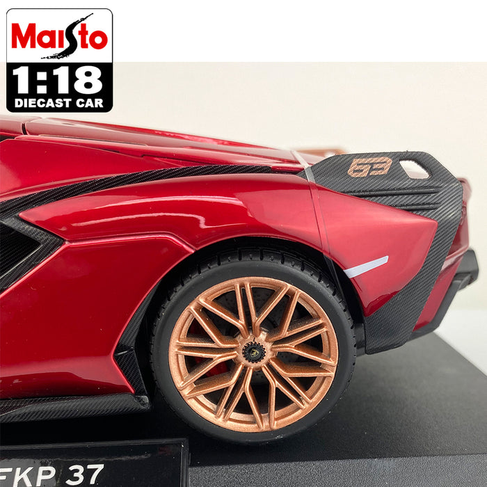 Maisto 1:18 Lamborghini Sian FKP37 Special Edition Diecast Car Model Red