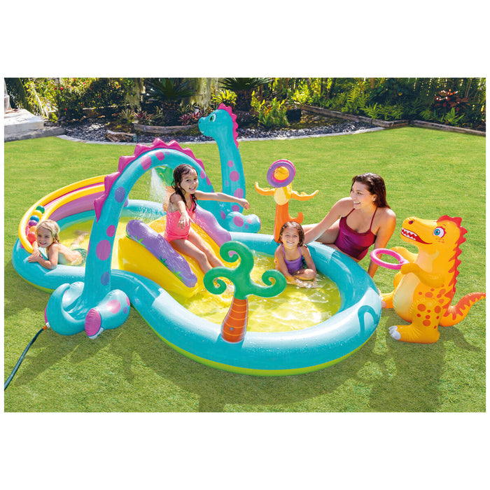 Intex Inflatable Water Spray Dinosaur Kids Backyard Dinoland Play Centre Pool AU STOCK