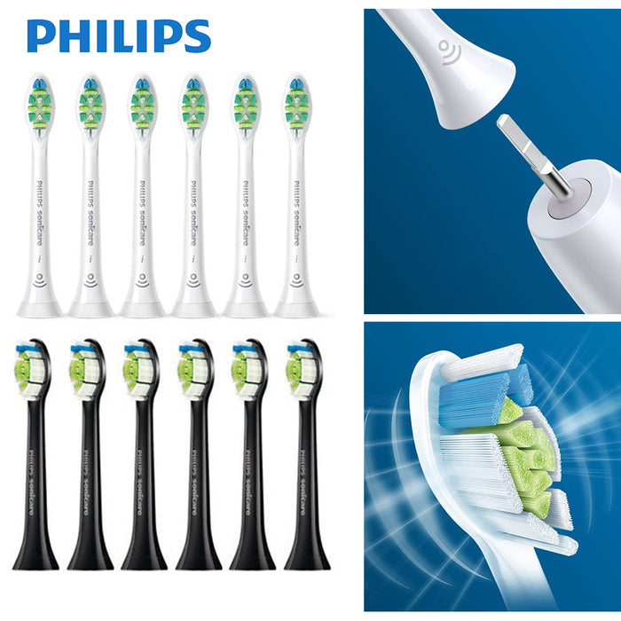 White 6pack Philips Genuine Electric Sonicare Toothbrush Heads Replacement