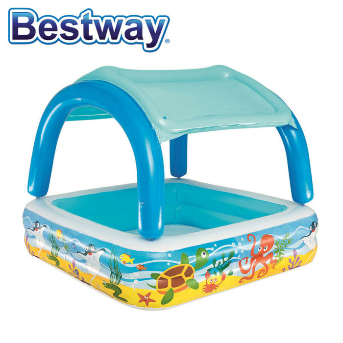 Bestway Inflatable Sun Shade Pool Kids Sealife With A Removable Shade