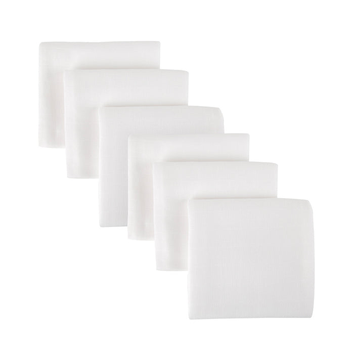 Cuddleco White Organic Soft Cotton Muslin Squares 6 Pack Set For Baby’s Sensitive Skin 60X60cm