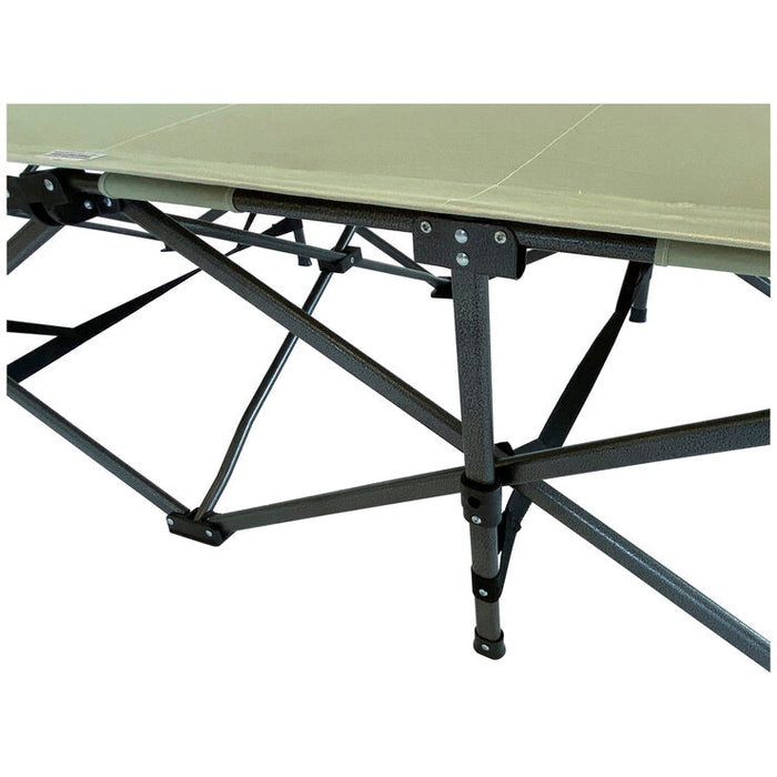 Hidden Wild XL Portable Folding Camp Bed Cot with Carry Bag Instant Open & Close Green