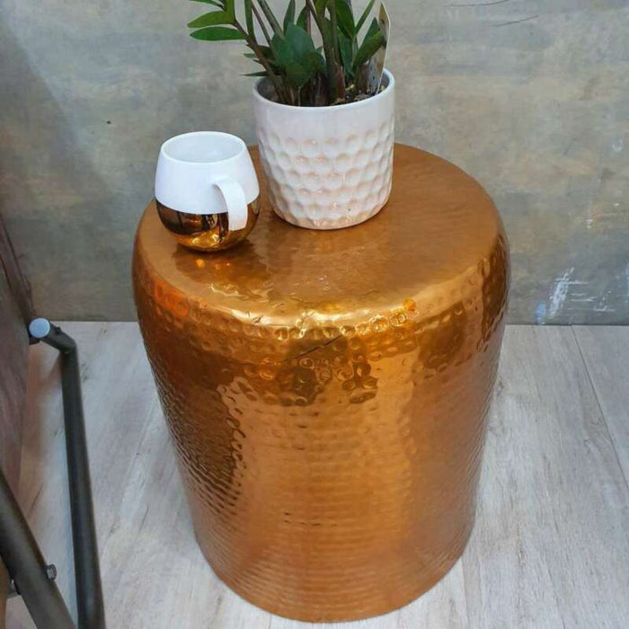 [Mango Trees] “Akora” Hand Crafted Metal Side Table/Stool 47cm With Rouned T