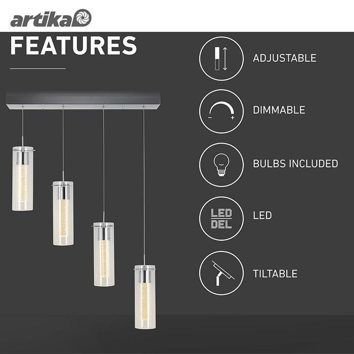 Artika Modern 4 LED Essence Light Fixture Pendant Ceiling Chandelier