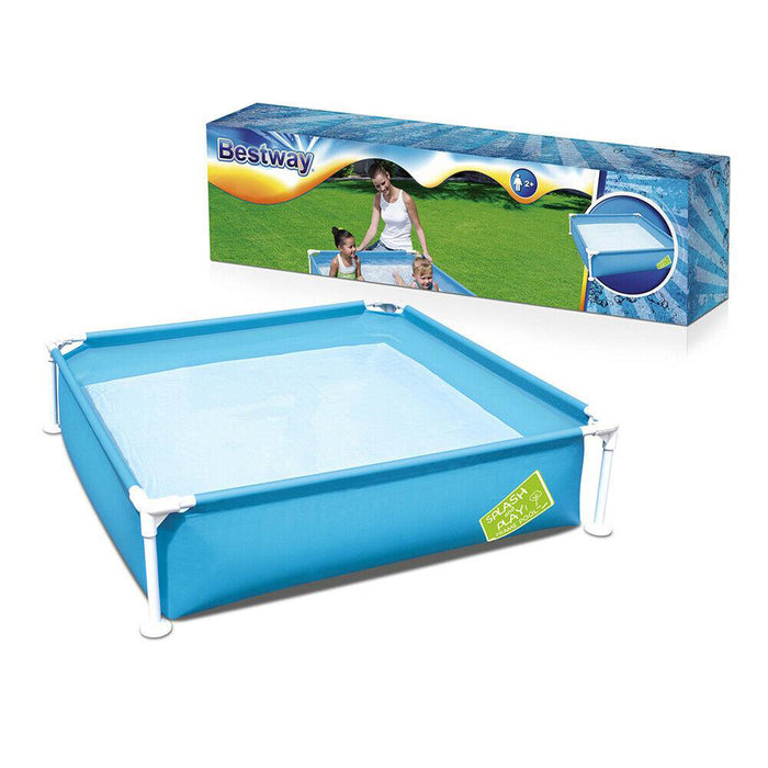 Bestway Mini Frame Square Pool Blue Fun Toy Garden Outdoor 2Y+ 1.22m Kids