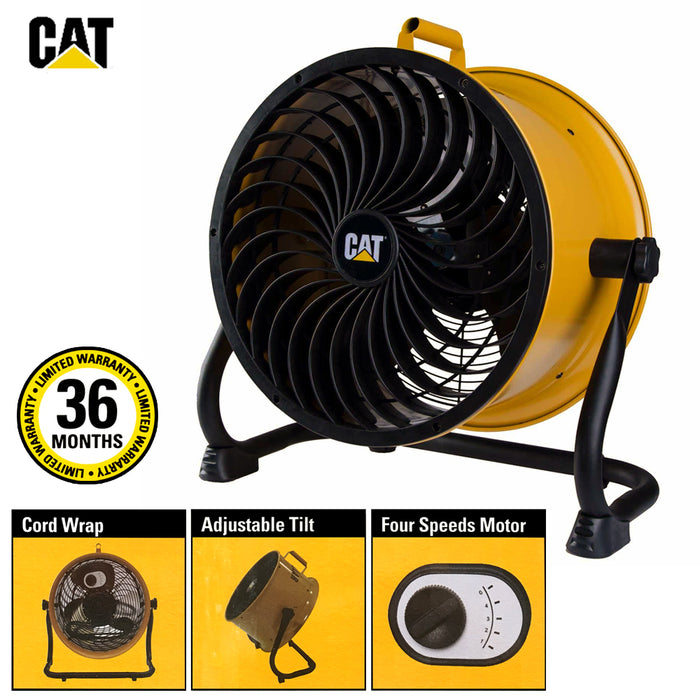 Cat High Velocity Drum Air Circulator Workshop Floor Fan Moves 4000 CFM Of Air