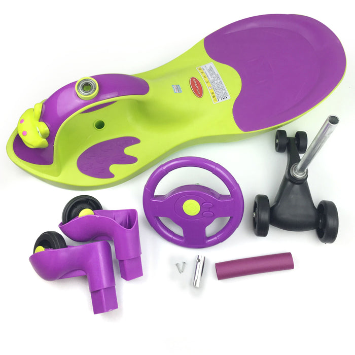 Green Swivel Scooter Wiggle Gyro Swing Car Twist & Go Kid Toy Car Child Miusic Ride On
