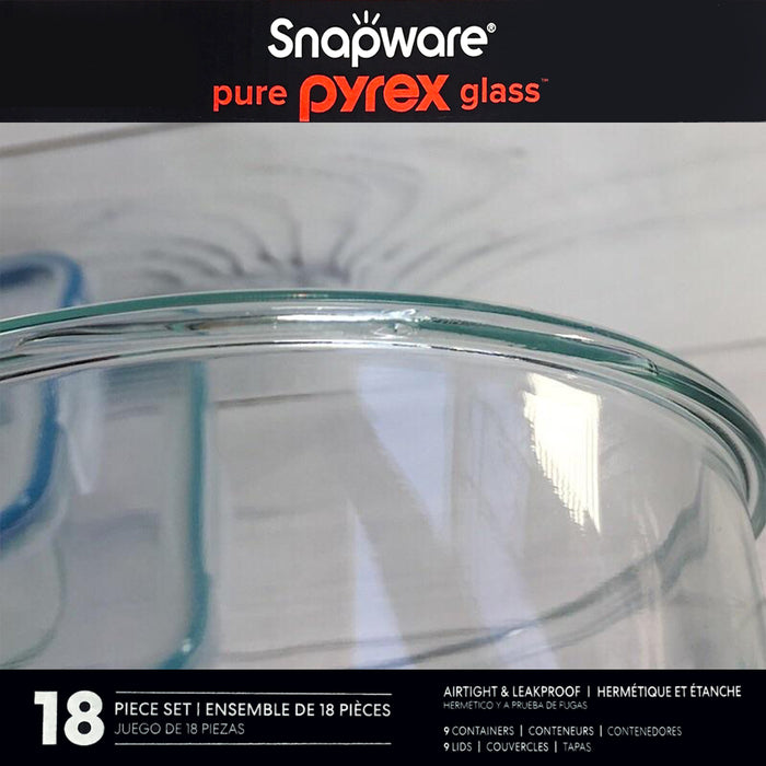 Snapware Pyrex 18 pcs Glass Containers With Lid Food Storage Glasslock Keeper