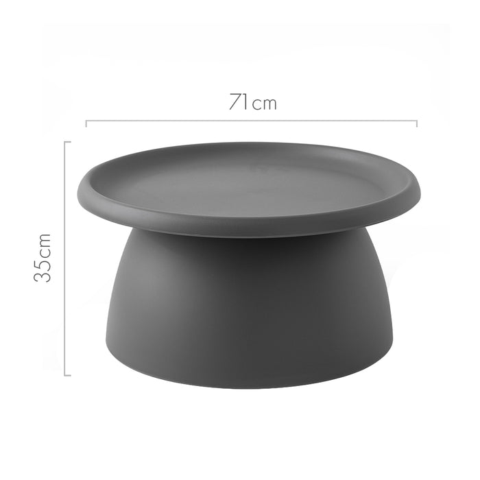 Coffee Table Mushroom PP Nordic Round Large Side Table 70CM Grey
