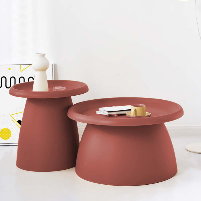 Coffee Table Mushroom PP Nordic Round Large Side Table 70CM Red