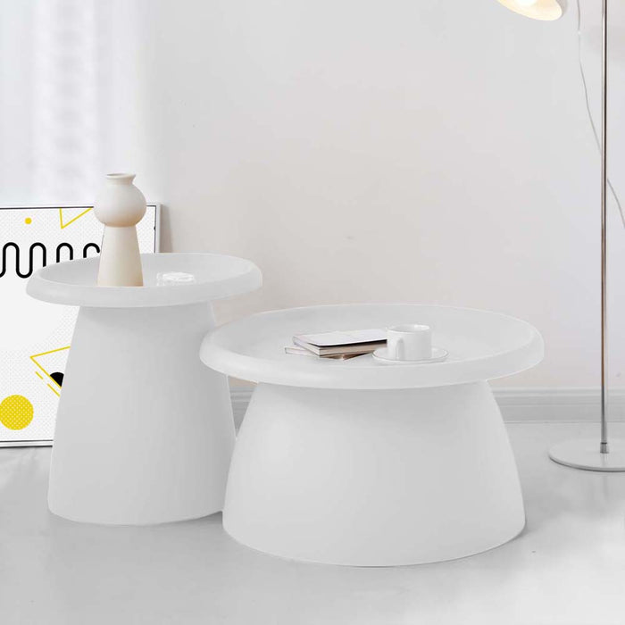 Coffee Table Nordic Round Mushroom Small Side Table 50CM White