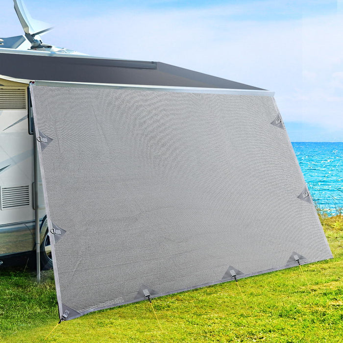 1.95m Roll Out Awning 3.4M Caravan Privacy Screens End Wall Side Sun Shade