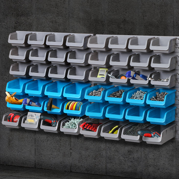 Giantz 48 Storage Bin Rack Wall Mounted Steel Board