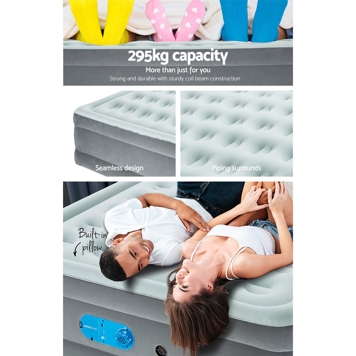 Bestway Queen Air Bed Inflatable Mattress Sleeping Mat Built-in Pump