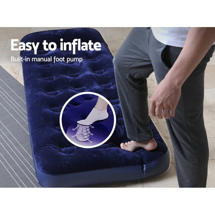 Bestway Single Size Inflatable Air Mattress Air Bed- Navy