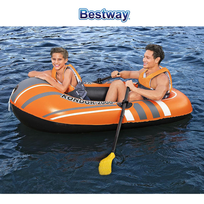 Bestway HydroForce Kondor 2000 Family Fun Summer Inflatable Boat Kids Lake Toys