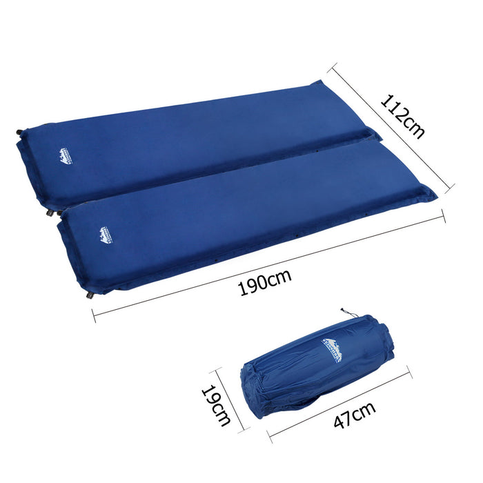 Self Inflating Mattress Weisshorn 10CM Thick Air Bed Pad  Camping Sleeping Mat Double Navy