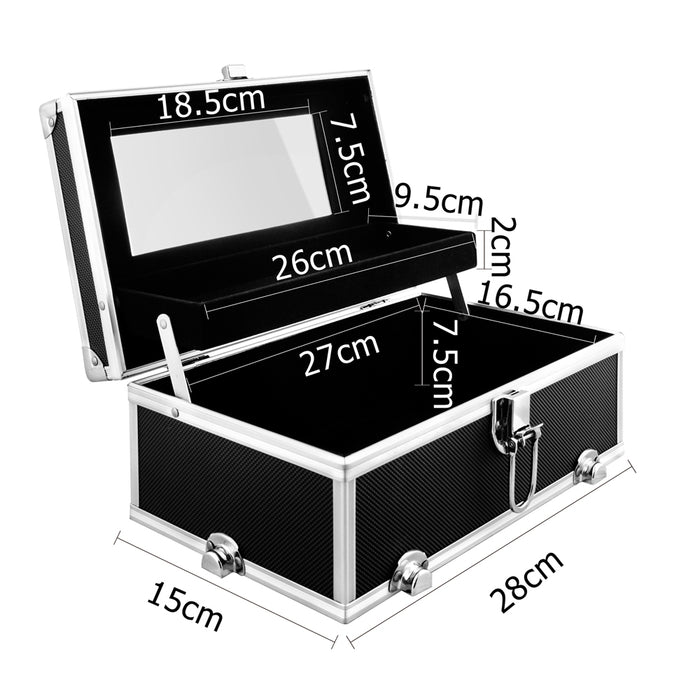 Embellir Portable Cosmetic Beauty Makeup Carry Case With Mirror - Black
