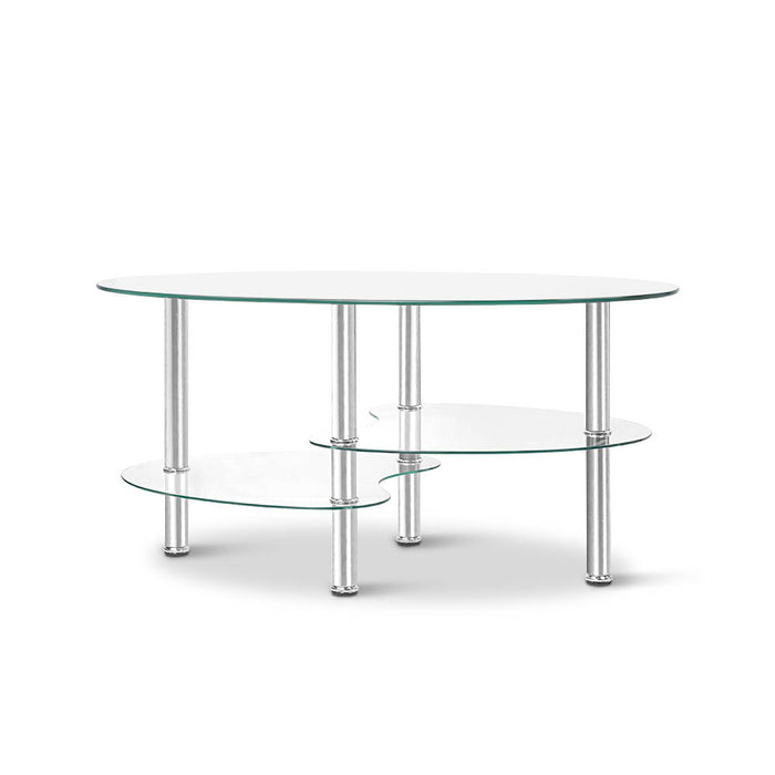 Artiss 3 Tier Coffee Table - Glass