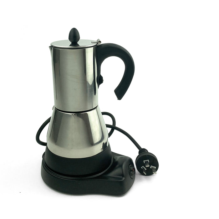 Electric Espresso Moka 4-6Cups Stainless Steel Coffee Maker Italian Classic