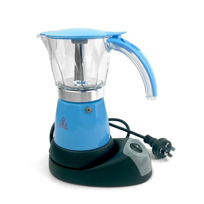 Electric Moka Coffee Maker Espresso Machine Italian Classic 6 Cups Auto Power