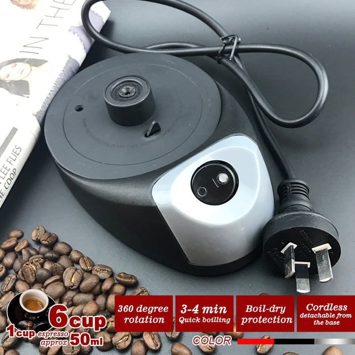 Electric Moka Coffee Maker Espresso Machine Italian Classic 6 Cups Auto Power