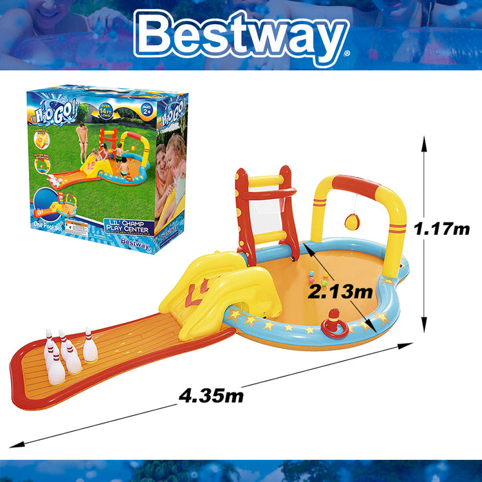 Bestway Inflatable H2OGO! Lil' Champ Play Center With Wading Pool & Slide Set