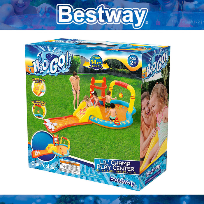 Bestway Inflatable H2OGO Lil' Champ Play Center With Wading Pool & Slide Set