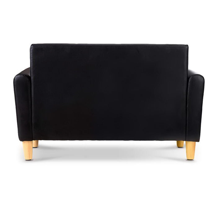 2 Seats Kids Sofa Storage PU Leather Armchair Children Chair Couch-Black