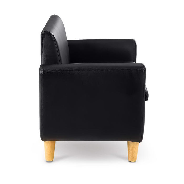 2 Seats Kids Sofa Storage PU Leather Armchair Children Chair Couch-Black