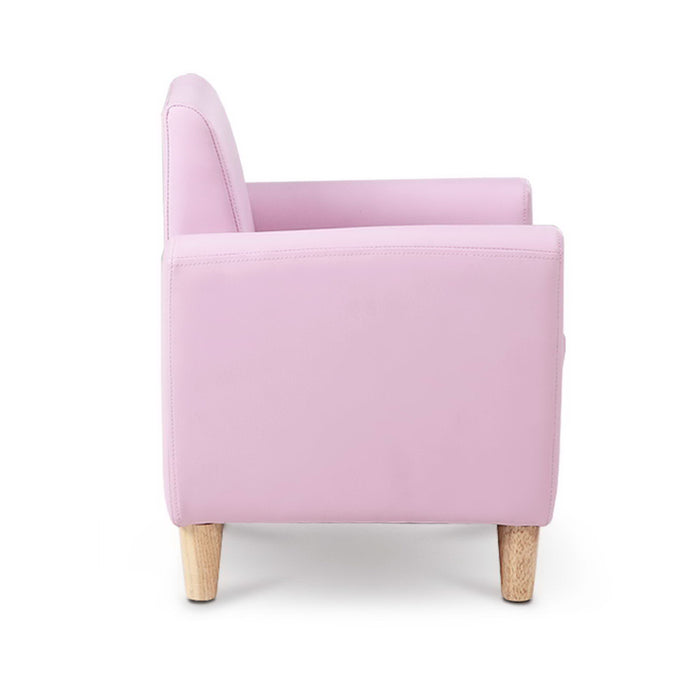 2 Seats Kids PU Leather Sofa Storage Armchair Lounge Children Chair Couch- Pink