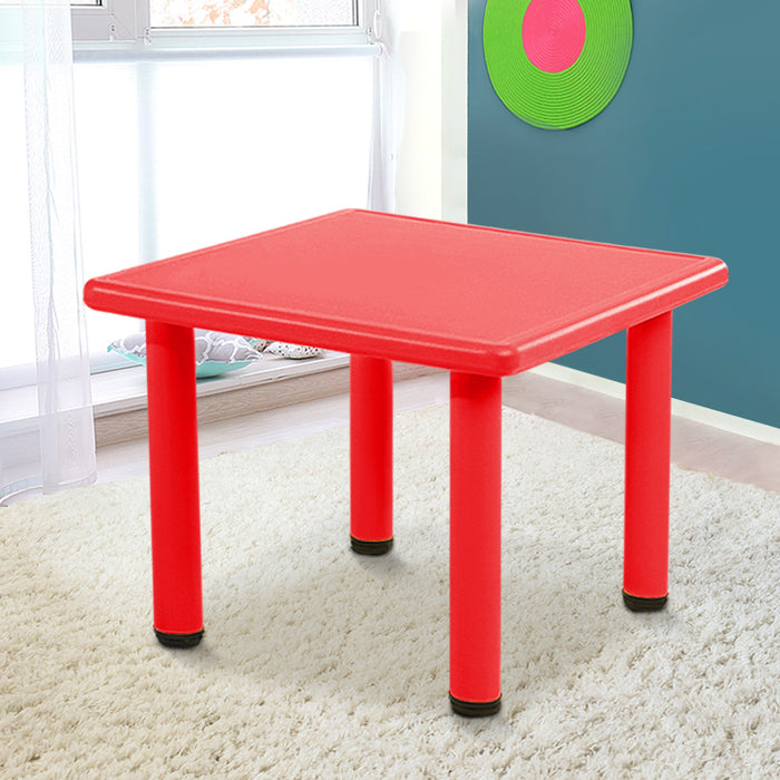 60X60CM Kids Table Study Desk Children Furniture Plastic Dining Playing Desk Table- Red