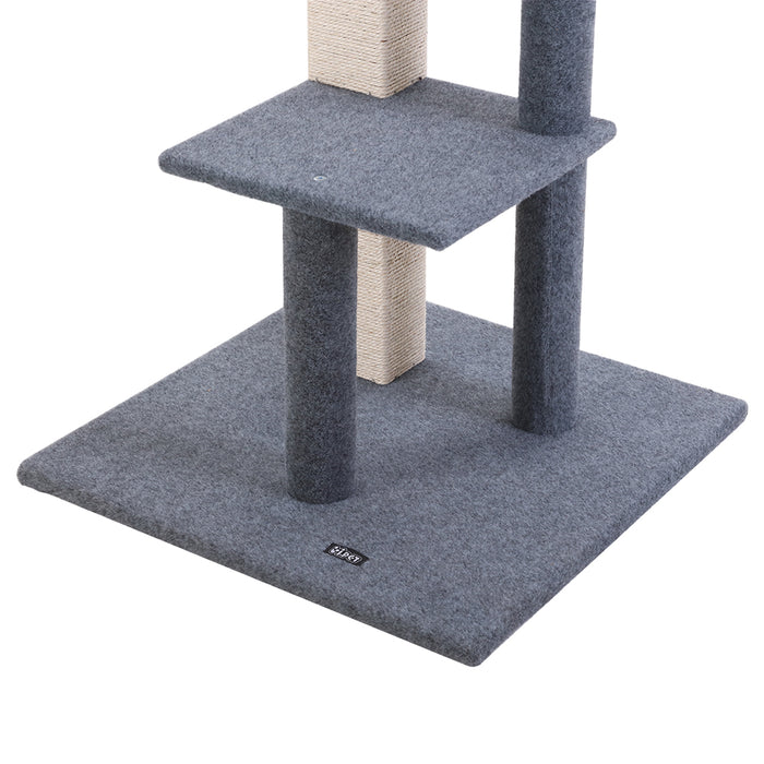 Cat Tree Scratcher Tower 124cm Trees Scratching Post  Condo House Furniture Wood Steps
