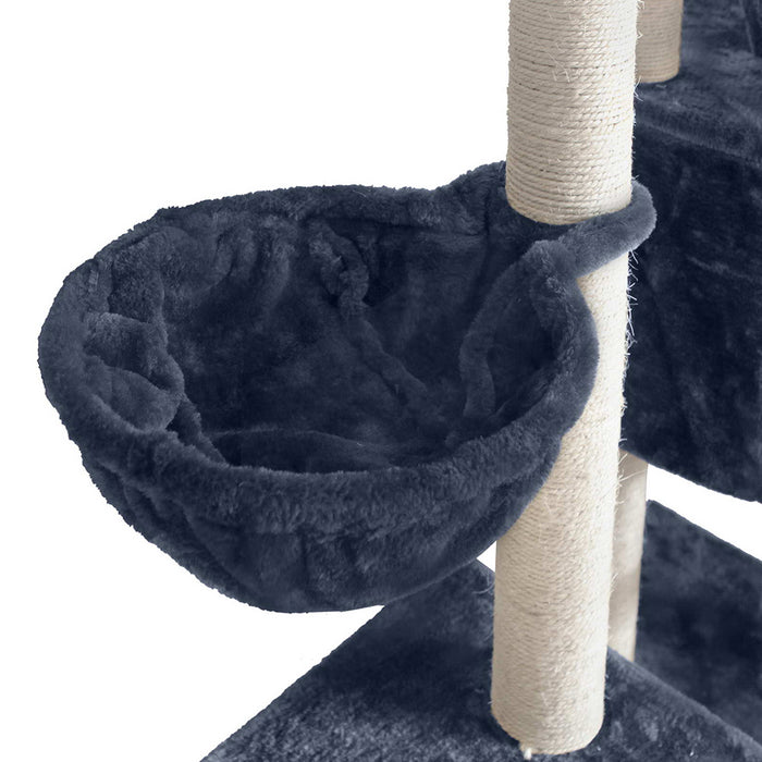 i.Pet Cat Tree 244cm Tower Scratching Post Scratcher Trees Condo House Grey