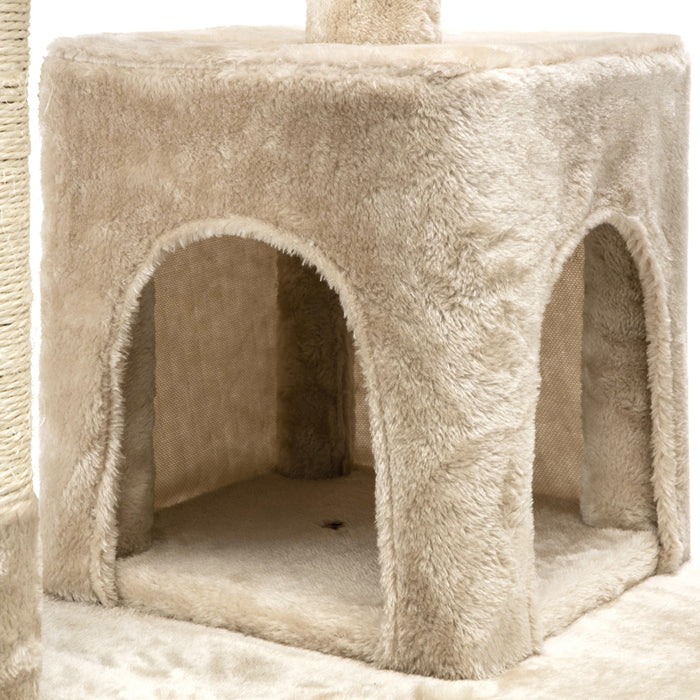 i.Pet Cat Tree 180cm Trees Scratching Post Scratcher Tower Condo House Furniture Wood Beige