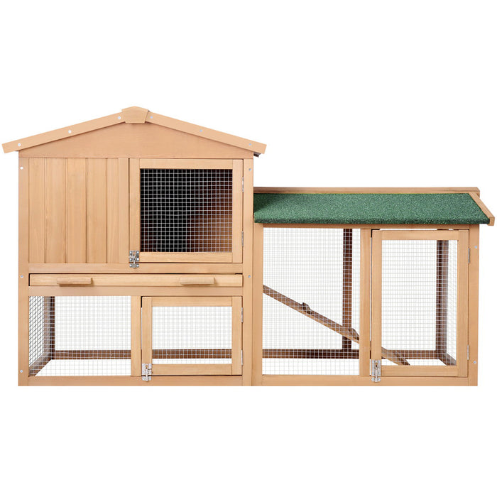 i.Pet Chicken Coop Rabbit Hutch 138cm x 44cm x 85cm Large House Run Cage Wooden Outdoor