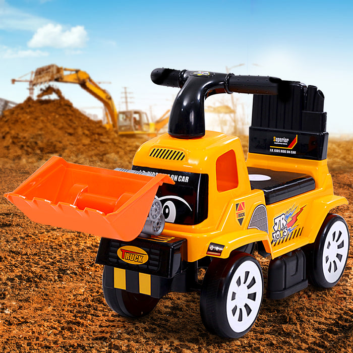 Kids Ride On Truck Bulldozer Digger Toddler Toy Foot To Floor Car  Toys-Yellow