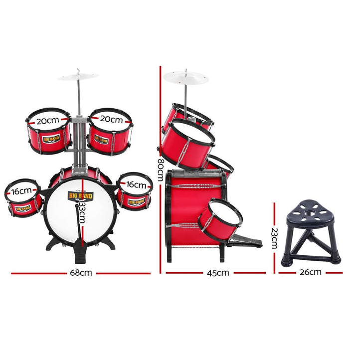 Kids 7 Drum Set Junior Drums Kit Musical Play Toys Children Mini Big Band