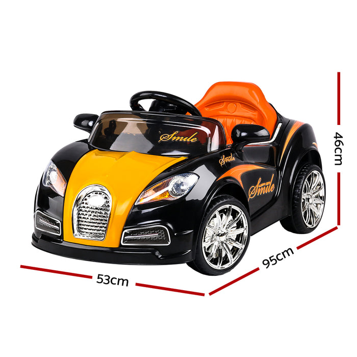 Rigo Kids Ride On Car Bugatti  Electric 12V Remote Control Toys- Black & Orange