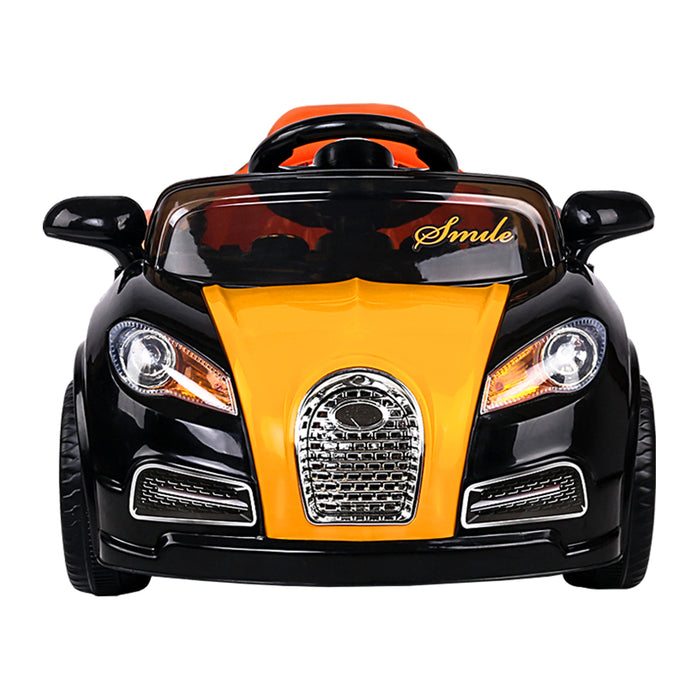 Rigo Kids Ride On Car Bugatti  Electric 12V Remote Control Toys- Black & Orange