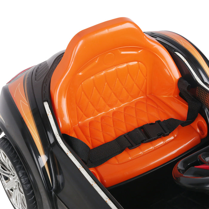 Rigo Kids Ride On Car Bugatti  Electric 12V Remote Control Toys- Black & Orange