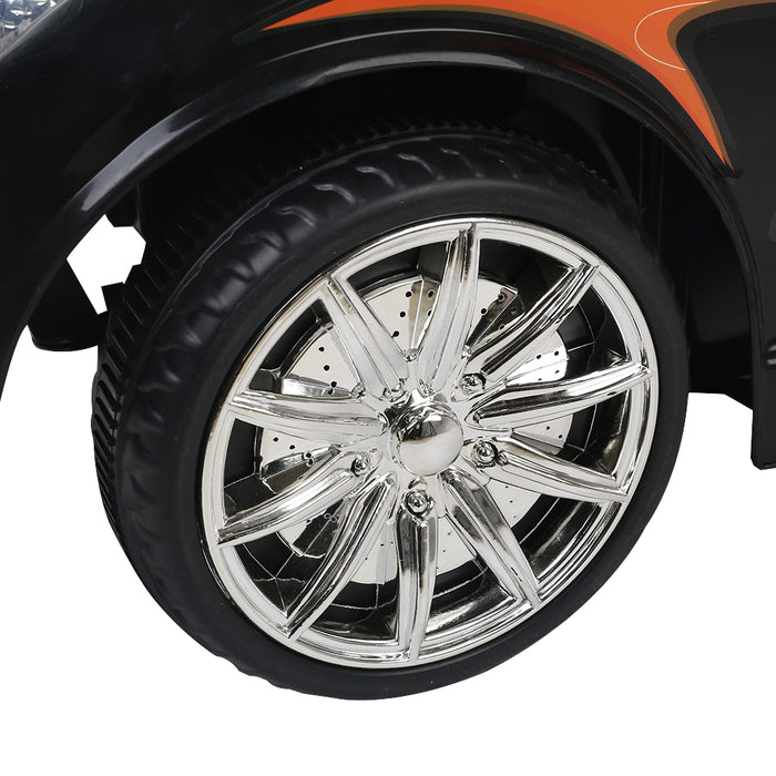 Rigo Kids Ride On Car Bugatti  Electric 12V Remote Control Toys- Black & Orange