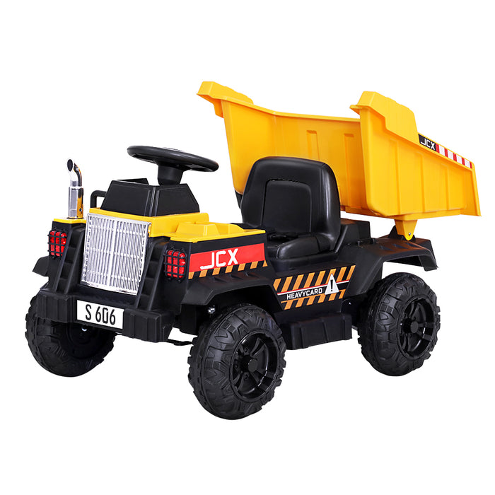 Rigo Kids Ride On Car Dumptruck 12V Electric Bulldozer Toys Cars Battery -Yellow