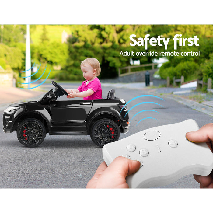 Rigo Kids Ride On Car Range Rover Sport Coupe Electric 12V Remote Control Toys - Black