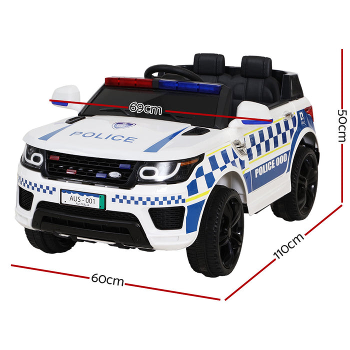 Rigo Kids Ride On Car Inspired Patrol Police Electric Powered Toy Cars Remote Control -White