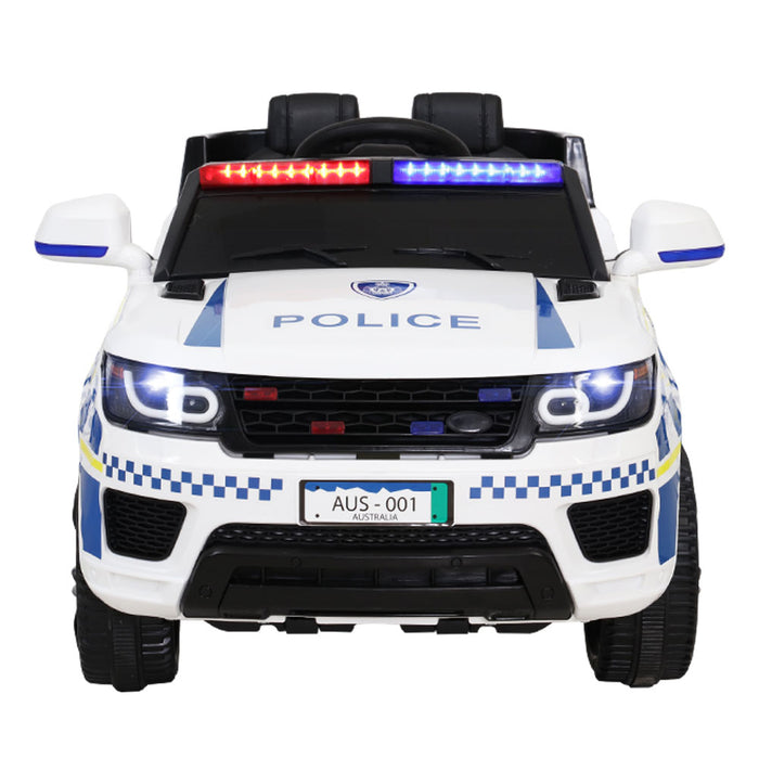 Rigo Kids Ride On Car Inspired Patrol Police Electric Powered Toy Cars Remote Control -White