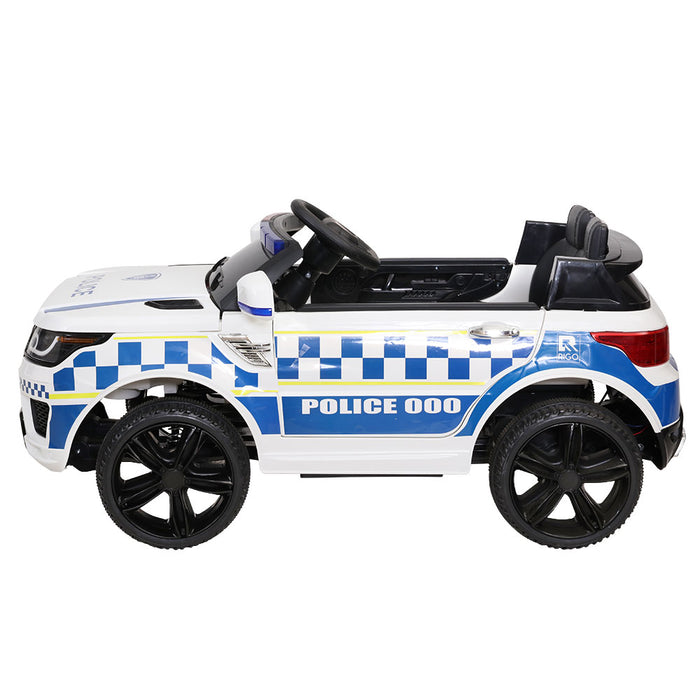 Rigo Kids Ride On Car Inspired Patrol Police Electric Powered Toy Cars Remote Control -White