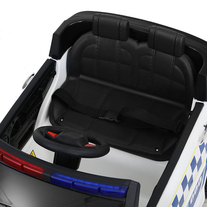 Rigo Kids Ride On Car Inspired Patrol Police Electric Powered Toy Cars Remote Control -White